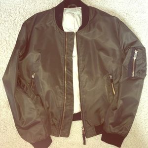 Zara olive/army green bomber jacket.